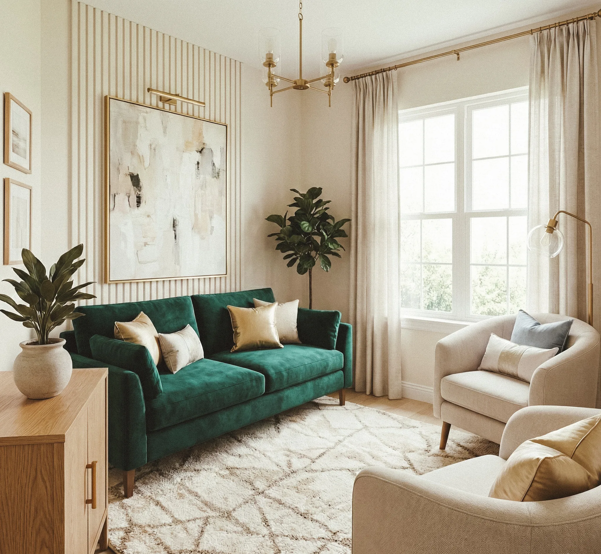 A calm counselling room with comfortable seating, natural light, and green plants